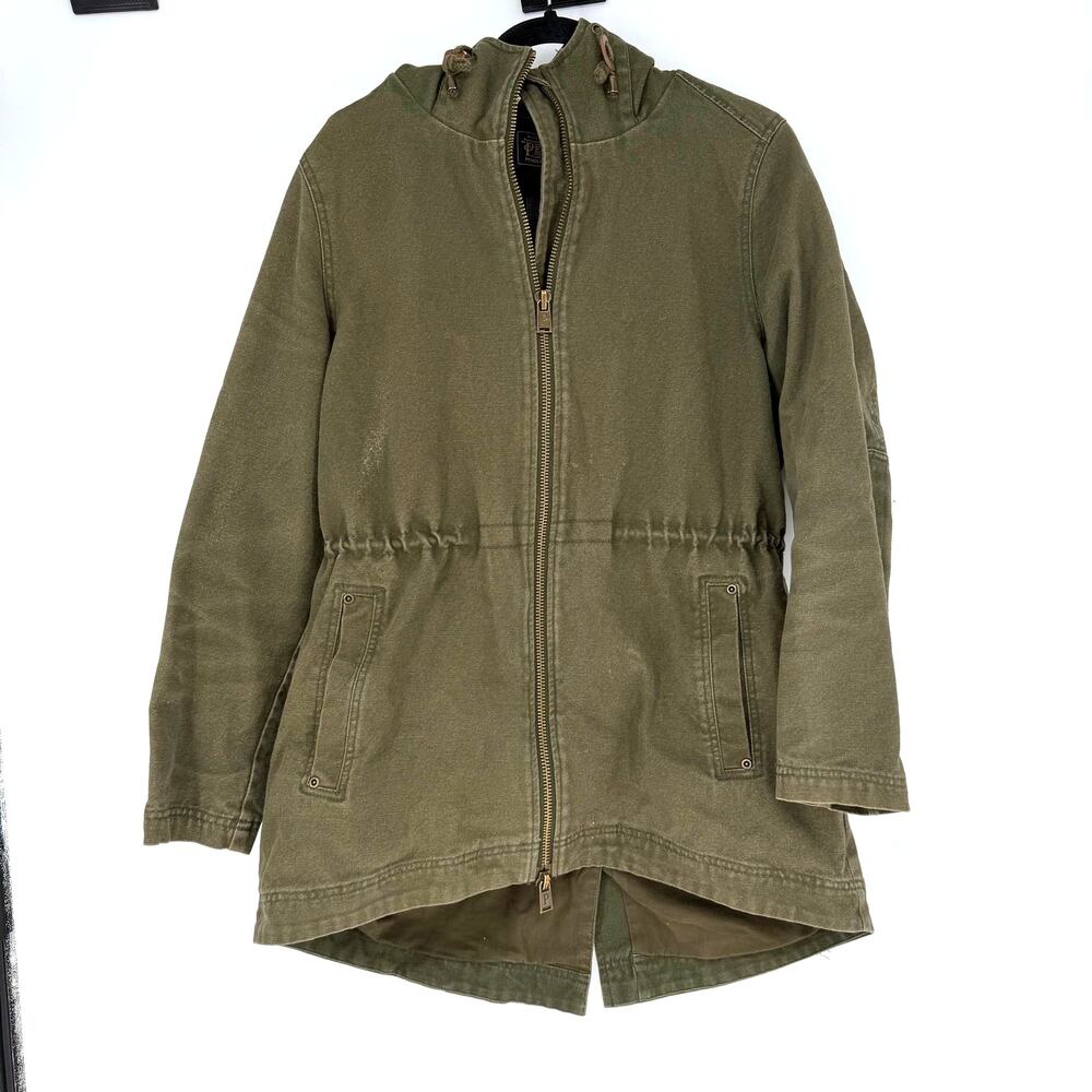 Pendleton Hooded Jacket Womens M Green Cotton Workwear Plaid Lined Full Zip